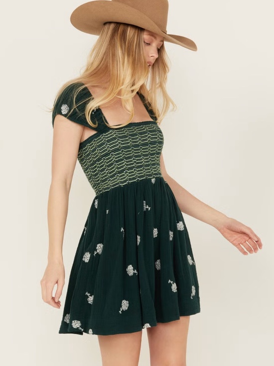 Free People Dresses & Skirts - Free People Tory Floral Smocked Mini Dress